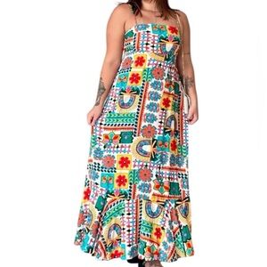 Anthropologie colorful maxi dress flowy boho beachy feminine romantic vacation